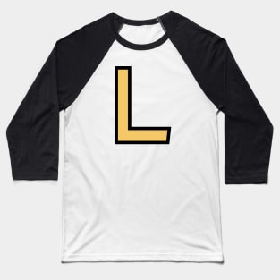 Funky Yellow Letter L Baseball T-Shirt